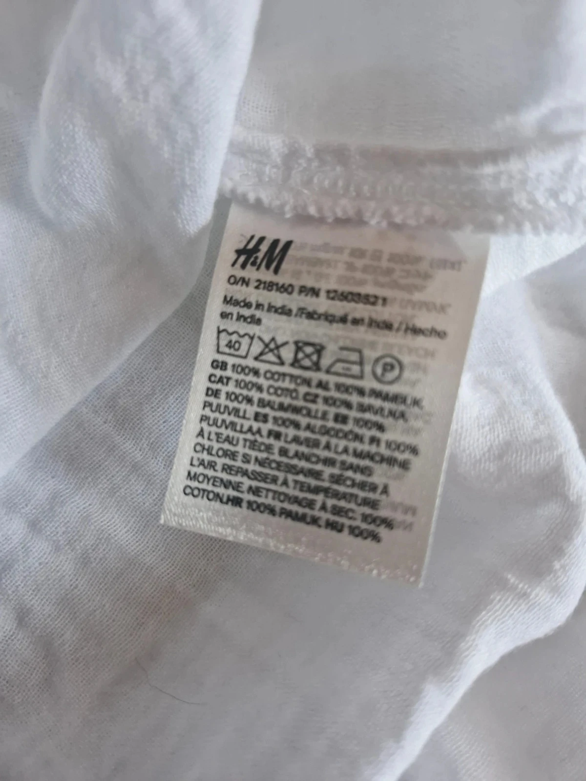 Blusa H&M mujer XS blanca con volantes en el cuello mangas cortas – photo 6